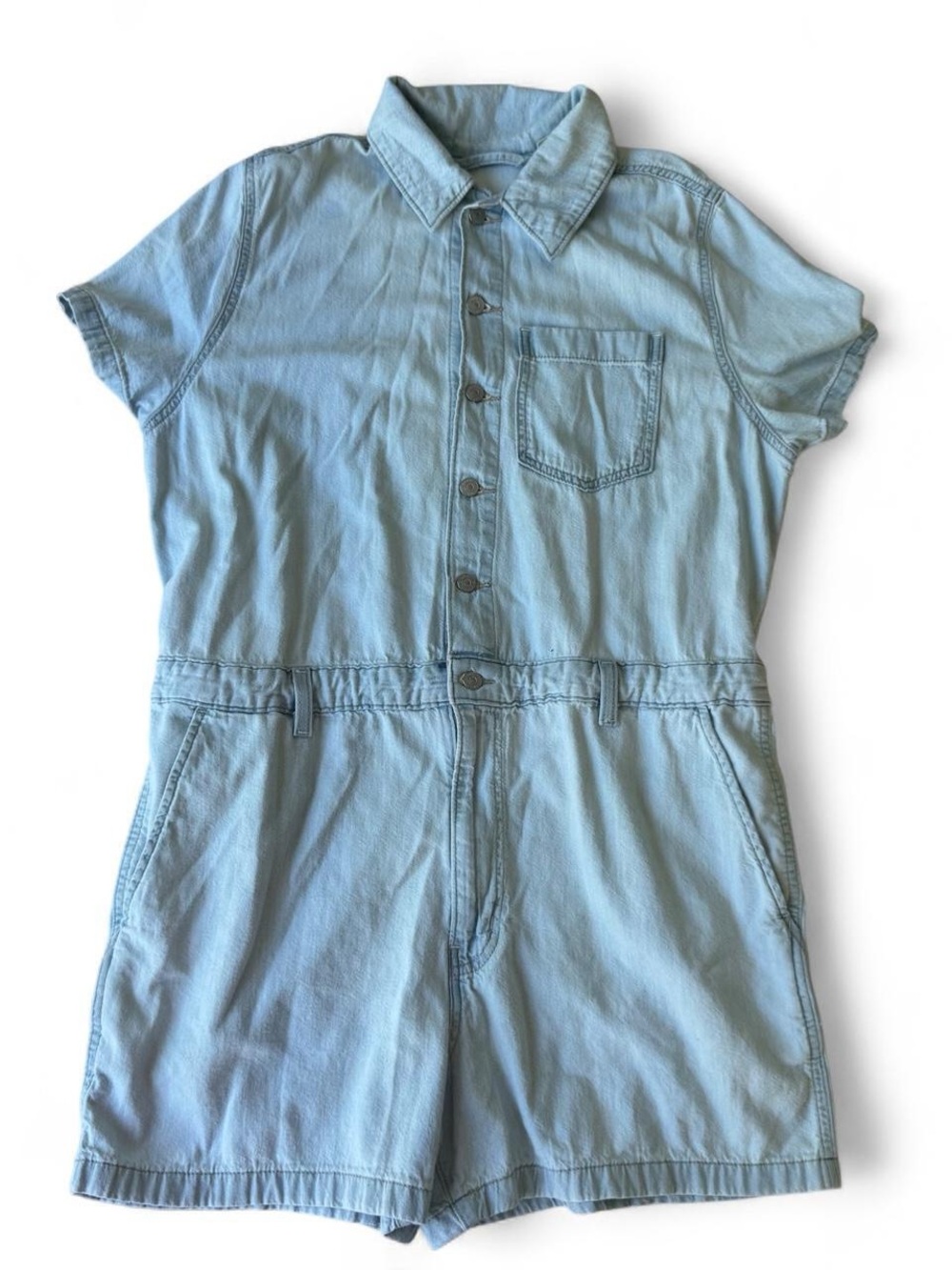 Levi Strauss & Co. Light Wash Denim Short Sleeve Romper
